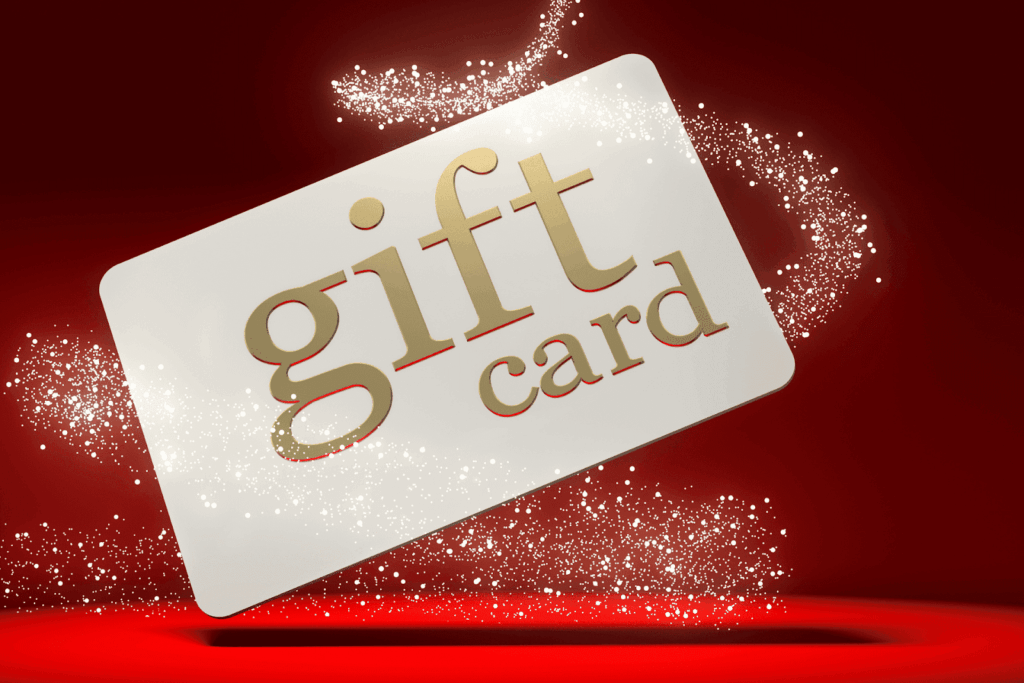 Gift card with a red background